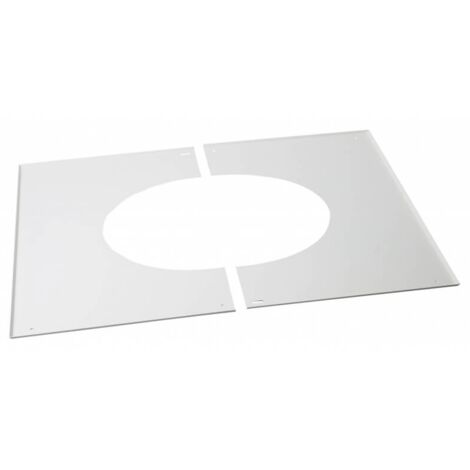 Plaque de propreté 81-120% Ø150 Inox galva Blanc mat ral 9020 POUJOULAT PDSER - 32150147 (1/2)