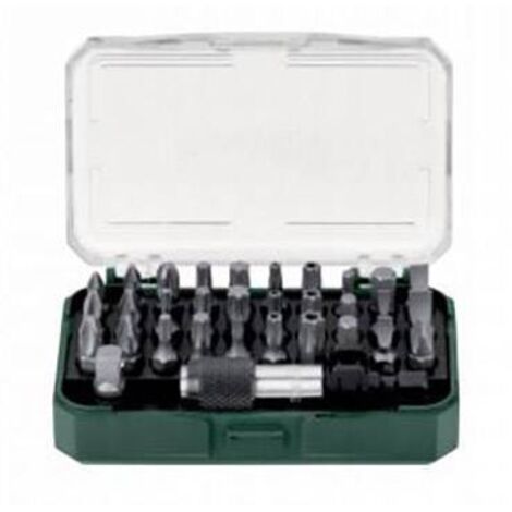 Metabo – Coffret d'embouts de vissage 32 pièces – Acier chrome vanadium S2 – Porte-embout magnétique 60 mm – 626697000