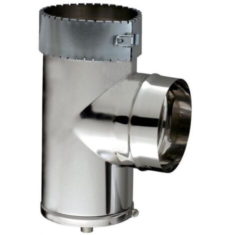 Té de purge spécial flex tubage Ø150 POUJOULAT TPI 150 - 45150073 (1/2)
