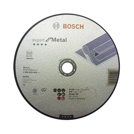 Disque EXPERT à tronçonner BOSCH à moyeu plat Spécial métaux 230X1.9 MM - 2608603400