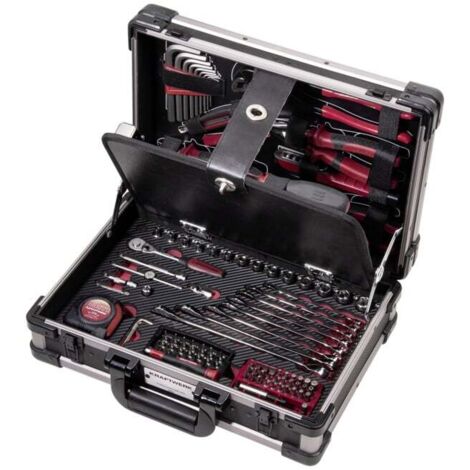 Kraftwerk – Coffret multi-outils 123 pièces – Valise aluminium avec protections – Inserts mousse haute densité – Dimensions 397x270x134mm