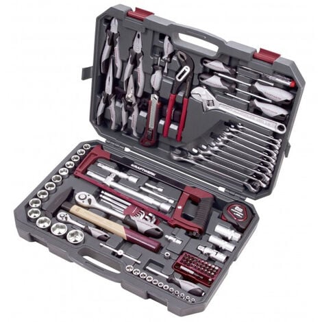 Perel Mallette à outils, mousse alvéolée, mousse prédécoupée, porte-outils,  verrouillage par clé, 2 clés, aluminium, gris, 430 x 300 x 150 mm