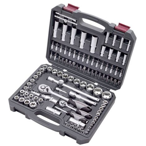 Kraftwerk – Coffret cliquet et douilles 105 pièces – Douilles 1/4' et 1/2' – Cliquet réversible 45 dents – Pour mécanique et bricolage (1/5)
