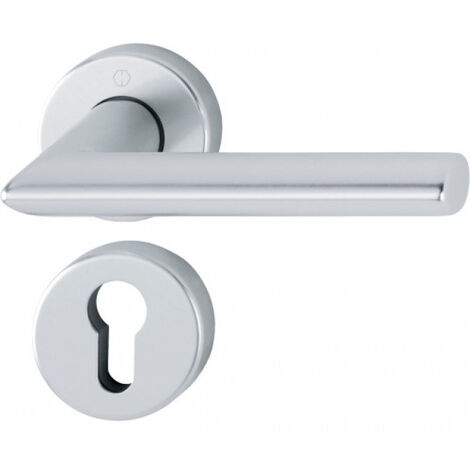 Paire de béquilles sur rosace Stockholm HOPPE 1140/42K/42KS Argent Alu - Clé i - 2834295
