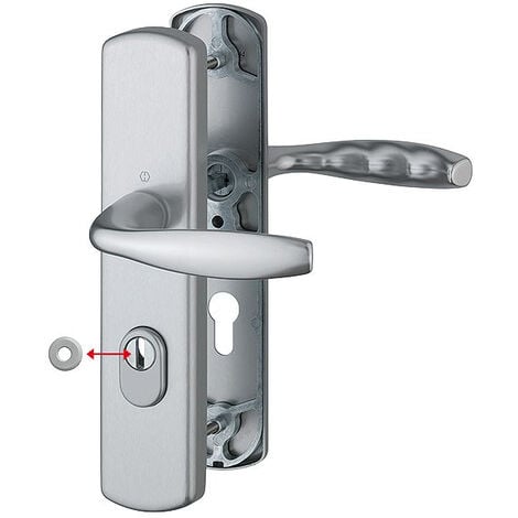 Ensemble de sécurité New York 1810H/3452A-ZA/3450 Aspect Inox 37-42 mm - Clé i - HOPPE AG - 10714251