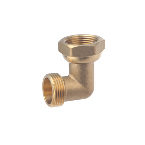 Noyon & Thiebault – Coude d'alimentation de collecteur femelle 20x27 – mâle 20x27 en laiton – écrou libre pour installation rapide – étanchéité optimale