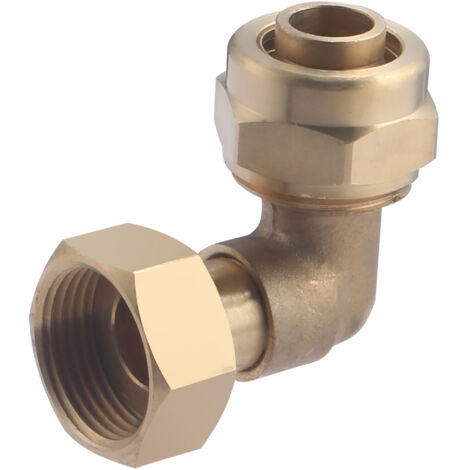 Noyon & Thiebault – Coude à compression 90° pour tube PER Ø 16 mm – Filetage femelle écrou libre 3/4' (20x27) – Installation rapide sans outil - P20-52420L1 (1/5)