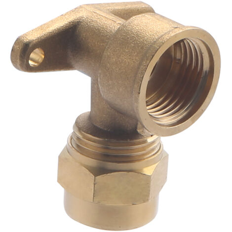 Noyon & Thiebault – Coude applique mural à compression pour tube PER Ø16 – Raccord à visser 1/2" (15x21) – Installation rapide sans outil – Laiton conforme normes sanitaires