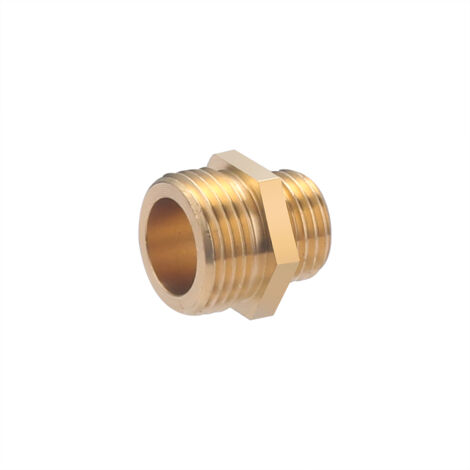 Noyon & Thiebault – Raccord laiton double mâle réduit M3/8 (12x17) – M1/4 (08x13) – Pression 10 bar – Température 5°C à 90°C - 190-1208L1