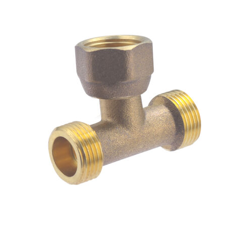Noyon & Thiebault – Té mâle-femelle écrou libre – Laiton à visser 3/8 – Raccord pour circuit d'eau potable et chauffage – Résiste à 10 bar