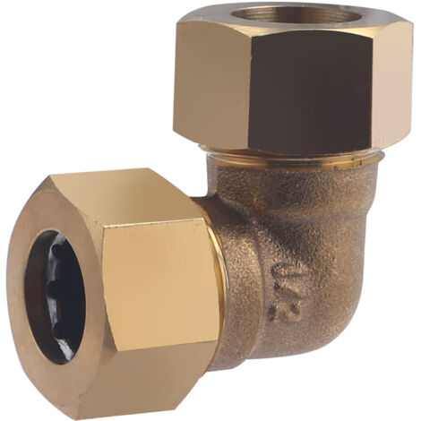 Noyon & Thiebault – Coude laiton à joint mixte égal pour tube cuivre – Ø 14 mm – Angle 90° – Étanchéité efficace – Installation eau potable et chauffage - 612G-14L1 (1/5)