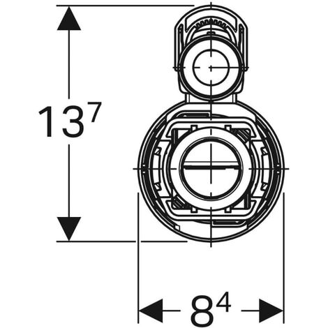 Mécanisme de chasse complet GEBERIT - type 290-380 - rinçage double touche - alim latérale - 3/8' - 283.307.21.2