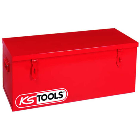 Ks Tools – Coffre de chantier en tôle d'acier 550 x 300 x 300 mm – Construction robuste – Fermetures métalliques cadenassables – Pour chantiers humides