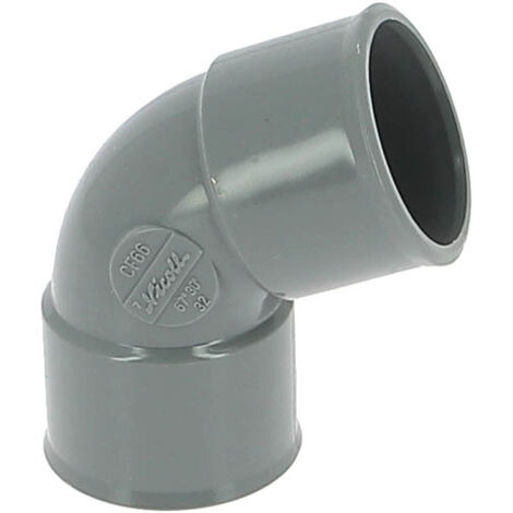Coude NICOLL femelle-femelle 67°30 - PVC gris - Ø 32 mm - CF66