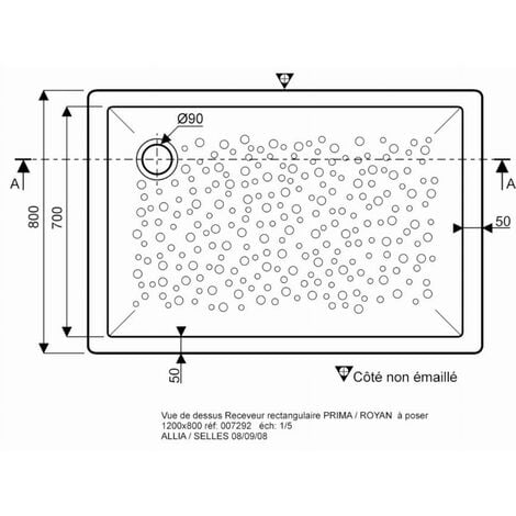 Receveur céramique GEBERIT Bastia - 120 x 80 - extra-plat à poser/encastrer - 00729200000001