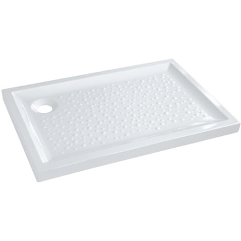 Geberit – Receveur de douche à encastrer en céramique blanc – Rectangulaire 100x80 cm – Bonde de vidage 9 cm incluse – Pour chantiers humides