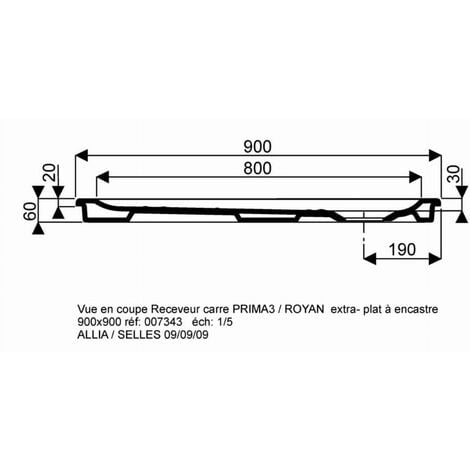 Receveur céramique GEBERIT Bastia - 90 x 90 - extra-plat à poser/encastrer - 00734300000001