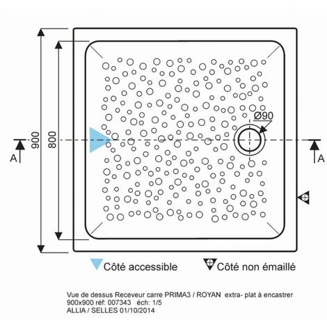Receveur céramique GEBERIT Bastia - 90 x 90 - extra-plat à poser/encastrer - 00734300000001