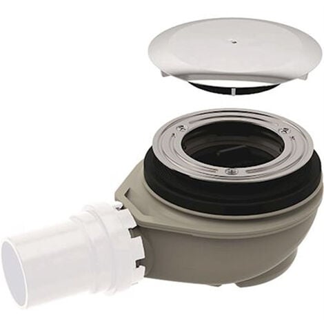 Bonde de receveur de douche GEBERIT Sortie PVC Ø 40 mm - Avec cache bonde - Garde d'eau 50 mm - 150.557.21.1
