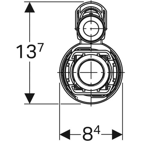 Mécanisme de chasse complet GEBERIT - type 290-380 - rinçage simple touche - alim latérale - 3/8' - 283.005.21.2