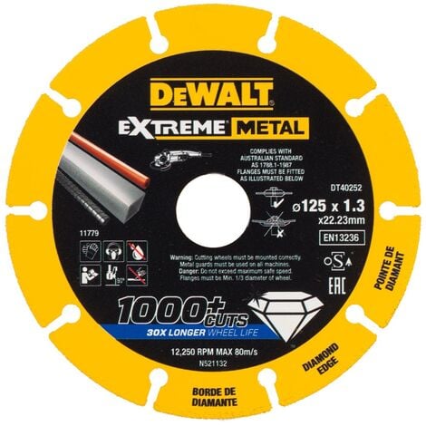 Disque extrême métal DEWALT 125 x 22.23 x 1.3 mm - DT40252-QZ