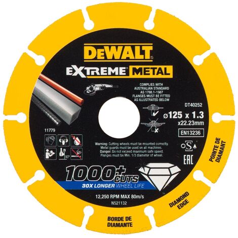 Disque extrême métal DEWALT 125 x 22.23 x 1.3 mm - DT40252-QZ
