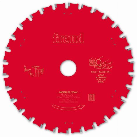 Lame de scie circulaire 160mm F03FS10114 – 30 dents pour mélaminé, MDF, aluminium – Épaisseur 1,6mm – Angle de coupe 0° – Freud - FR06M001H