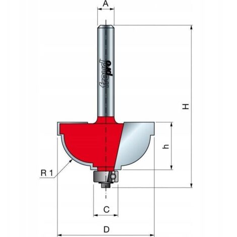 Mèche pour arrondi concave FREUD - Ø22,2 H12,7/54,2 Q8 Z2 - F03FR01698 -30-10208P (1/3)