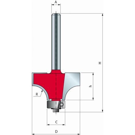 Mèche pour arrondi convexe série 34 24000 Tr min D18,7 H12,7 54,9 Q8 Z2 FREUD F03FR01767