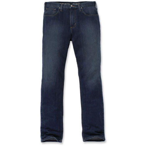Jean de travail homme Rugged Flex CARHARTT 102807 - Bleu foncé - 44 - Jambes longues
