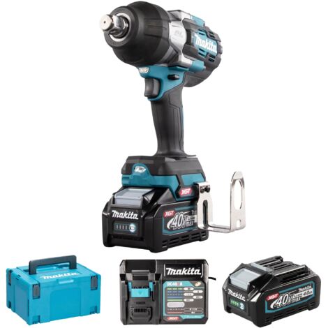 Makita – Clé à chocs 40V avec 2 batteries 4Ah – Couple max 1800Nm – Technologie XPT pour conditions difficiles – TW001GM201