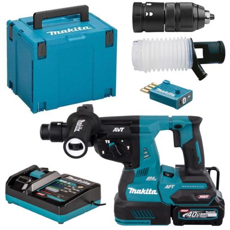 Makita – Perforateur burineur 40V 2,9J avec 2 batteries 4Ah – Moteur Brushless – Pour béton armé et acier – HR002GM202