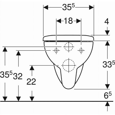 Pack WC suspendu à fond creux Bastia Rimfree avec abattant GEBERIT - 501.687.01.1