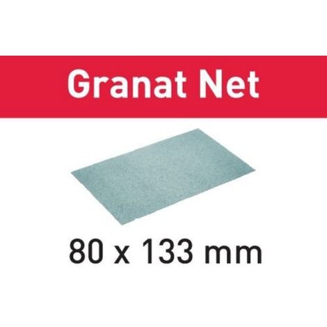 Festool – Feuilles abrasives maillées Granat Net 80x133mm P120 – Lot de 50 pièces – Pour ponçage enduits et laques – Aspiration optimale de la poussière