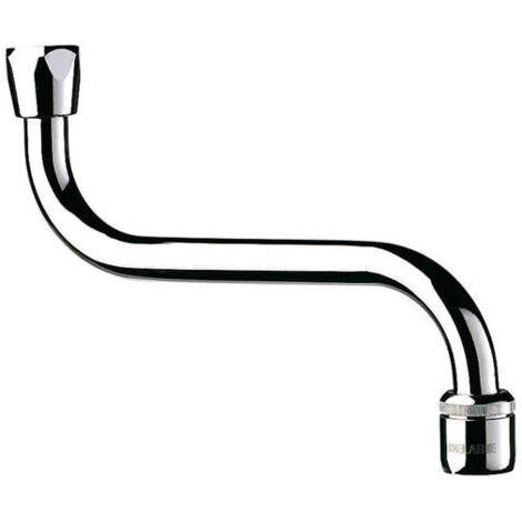 Delabie – Bec horizontal à brise-jet réglable F1/2' L.150 mm – Laiton massif chromé – Brise-jet régulé 3 l/min – Fixation renforcée – 940152