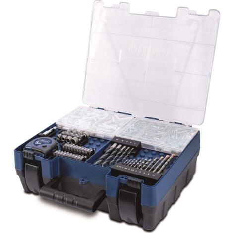 Scheppach Perceuse Visseuse à percussion DTB20-20ProS - Coffret - Atelier mobile - Avec 206 accessoires, 2 batteries et un chargeur inclus