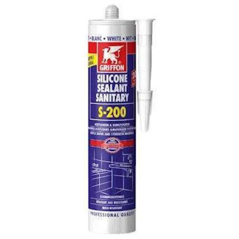 Silicone sanitaire Blanc S-200 Acrylique GRIFFON cartouche 300 ml - 1249326