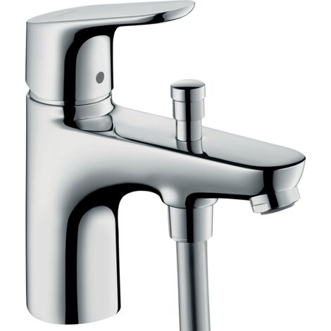 Hansgrohe – Mitigeur de baignoire monotrou FOCUS avec cartouche céramique 2 vitesses – Technologie AirPower pour débit doux – Finition chromée résistante