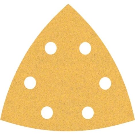 Bosch – Lot de 50 feuilles abrasives triangulaires 93x93 mm grain 100 – Fixation Velcro – Pour ponceuse delta – 2608900929