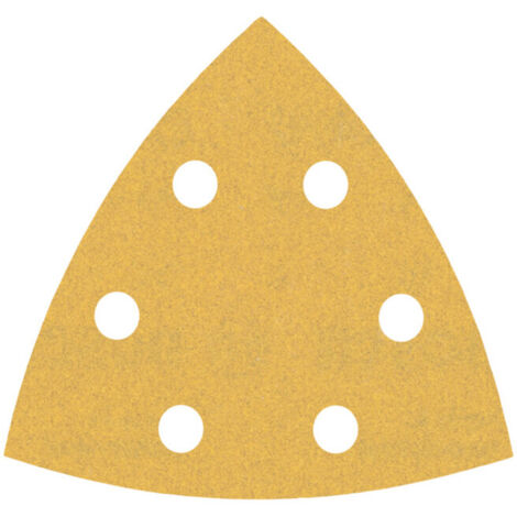Bosch – Lot de 50 feuilles abrasives triangulaires 93x93 mm grain 180 – Fixation Velcro – Pour ponçage bois dur et métal – 2608900931