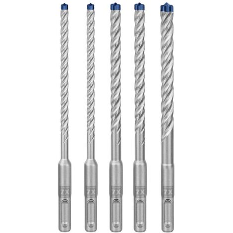 Bosch – Coffret de 5 forets SDS Plus 7X 6-6-8-8-10mm pour béton armé – Longueur 165mm – Tête carbure 4 taillants – 2608900198