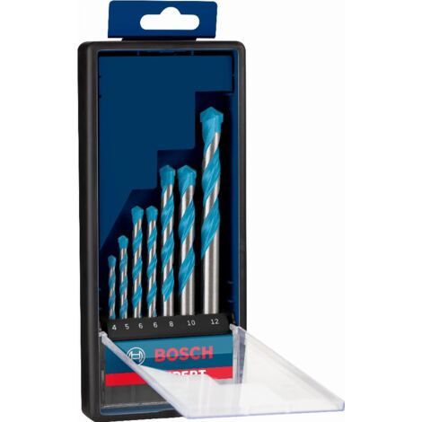 Bosch – Set de 7 forets multi matériaux 4/5/6/8/10/12 mm – Pour béton, métal, bois, plastique – Précision de perçage – 2608900647
