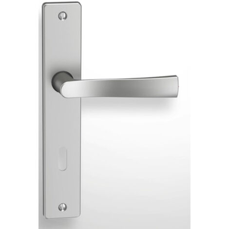 Poignée de porte sur grande plaque - aluminium chrome satiné - Flex