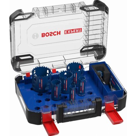 Coffret de 6 trépans carbure multi matériaux Ø22/25/35/51/60/68 mm – Longueur 60 mm – Technologie Bosch Carbide – 2608900445