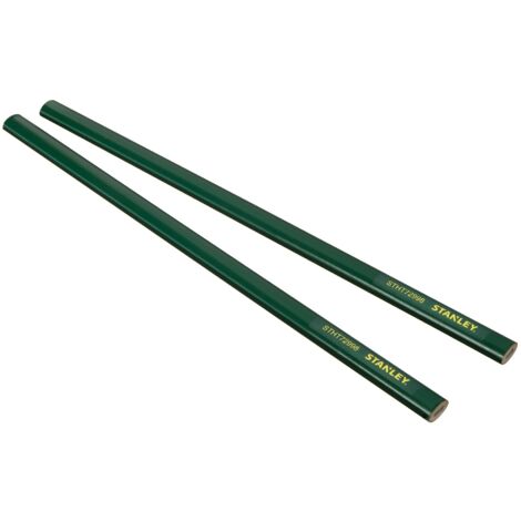 Stanley – Crayon de maçon 30 cm – Mine graphite 4H pour béton et pierre – Pack de 2 – STHT072998