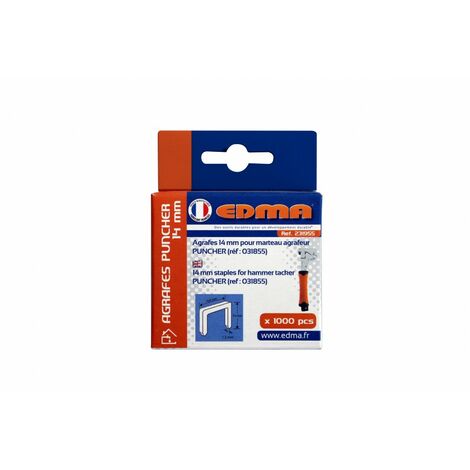 Boite de 1000 agrafes EDMA Spécial Puncher - 14 mm - 231955 (1/2)