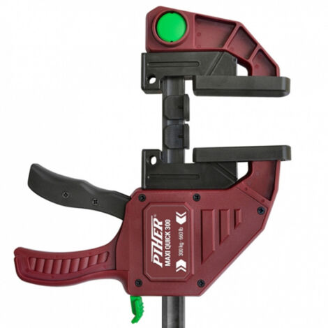 Piher – Serre-joint rapide 60 cm – Pression maximale 300 kg – Système Easy Grip – Têtes nylon et fibre de verre – Barre acier trempé 20x5mm