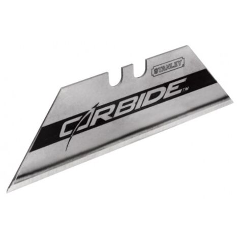 Stanley – Carte de 10 lames trapézoïdales en carbure de tungstène 62mm – Durabilité 5x supérieure – Pour coupes exigeantes dans tapis et vinyle