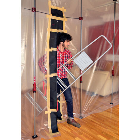 Piher – Porte magnétique anti-poussière 2m de haut – Fermeture automatique – Pour murs et portes de confinement – Réutilisable jusqu'à 130cm (1/8)