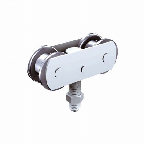 Mantion – Monture pour portail pivotante 663 – Réglable en hauteur – 2 galets acier – Pour portes coulissantes en accordéon